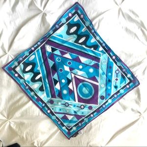 Authentic Emilio Pucci Blue Purple Square Scarf